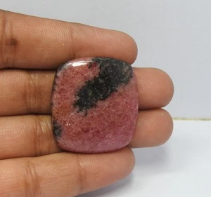 70.00 Cts Stunning Natural Rhodonite Gemstone Square Cabochon Pendant 29x32x5mm - Picture 1 of 8
