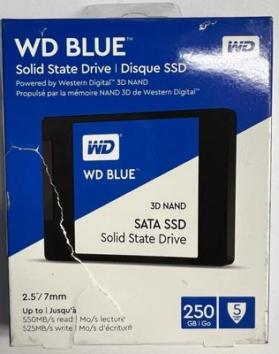 New Western Digital 250GB WD Blue 3D NAND Internal PC (SSD) (broken Original Box - Image 1 of 3