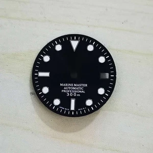 29mm Black Watch Dial w/ Green Luminous Replacement Part for NH35 Watch Movement - Picture 1 of 2