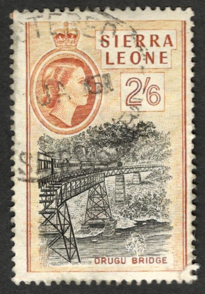 Sierra Leona Sc #204 1956 - 2sh6p - QEII + Puente Orugu - Sello usado Cv$11 Foto 1 de 1