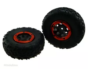 68023 / 68051 ORANGE PRE-MOUNTED Tyre SET (L/R) 2P 1:18 ROCK CRAWLER - Picture 1 of 1