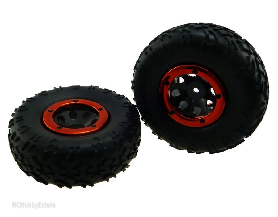 68023 / 68051 ORANGE PRE-MOUNTED Tyre SET (L/R) 2P 1:18 ROCK CRAWLER - Image 1 of 1