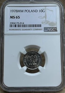 Poland 1978 MW 10 Groszy NGC MS 65 Aluminum  - Picture 1 of 6