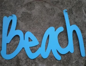 BEACH Metal Sign Seaside Tropical Paradise Coastal Nautical Home Wall Decor NEW - Picture 1 of 1