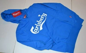 Felpa Carlsberg blu con cappuccio,interno felpato vestibilità comoda cotone - Foto 1 di 3