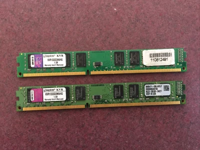 Kingston 8GB (2x4GB) PC3-10600U DDR3 Low Profile Desktop RAM KVR1333D3N9/4G - Image 1 of 3
