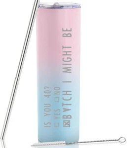 40Th Birthday Gifts Women 40 Year Old Birthday Gifts for Women 20Oz Funny Skinny - Picture 1 of 7