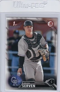 2016 BOWMAN DRAFT 1ST RC BRIAN SERVEN COLORADO ROCKIES FIRST ROOKIE H5535 - Picture 1 of 2