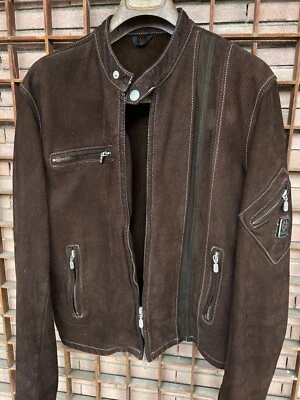 BELSTAFF RACING GAMUZA Ventilación Cuero Perforado NegroMarrón RARO Malenotti Era S-M Foto 1 de 4