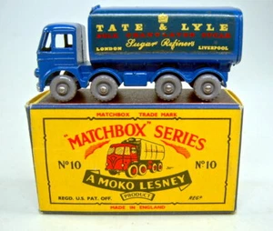 Matchbox RW 10C Sugar Container azul ruedas grises excelente con antigua caja ""B5 - Imagen 1 de 6