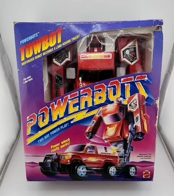 1985 MATTEL BANDAI MACHINE ROBO GOBOTS POWERBOTS TOWBOT TRANFORMER BOX COMPLETE - Image 1 of 4