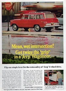 1968 Jeep Wagoneer "Wet Intersection" Original Color Ad - Picture 1 of 1