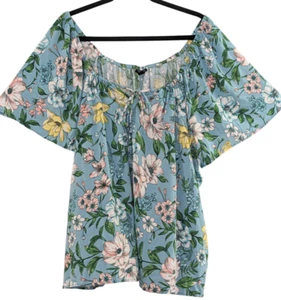 Torrid Women's Floral Off-the-Shoulder Tie Front Summer Top Size 4 Multicolor - Picture 1 of 10