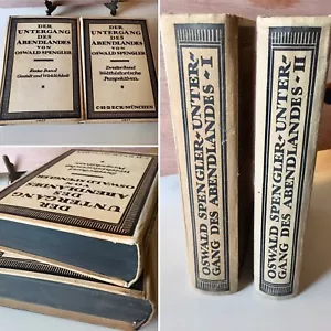 VTG GERMAN BOOKS 1 & 2 Volumes UNTERGANG DES ABENDLANDES by Oswald Spengler - Foto 1 di 12