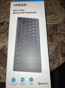 New ANKER Ultra Slim Bluetooth Keyboard A7726 Black IOS Android Mac Windows. - Picture 1 of 1