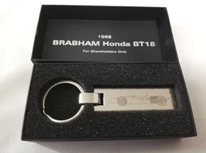 HONDA 1966 BRABHAM BT18 Novelty Silver Stainless Key holder wz/Box Super Rare - Picture 1 of 10