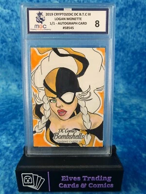 DC Comics Bombshells 1/1 Logan Monette Auto. Card MGC 8 Graded Card Slab 58545 - Image 1 of 4