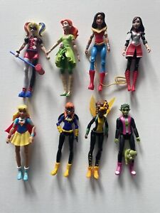 Mattel DC Super Hero Girls 2015 6" Action Figures Lot 8 Quinn Ivy Katana