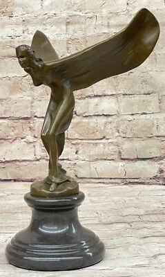 Jean Patoue Flying Lady Bronzo Scultura Casa Ufficio Decoro Fatto a Mano Regalo - Immagine 1 di 4