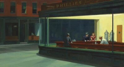 Nighthawks, Edward Hopper,  Wall Decor Home Art Print  11" x 14"         1434 - Image 1 of 2