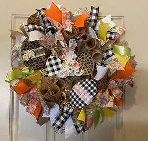 Easter Spring Bunny wreath,Bunny Easter wreath,Easter door decor,Bunny wreath - Picture 1 of 12