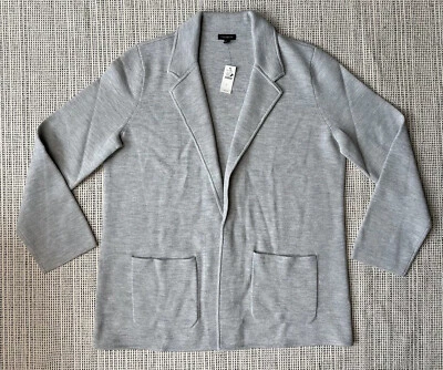 Nuevo con etiquetas Cárdigan Talbots Para Mujer Talla Grande Gris Bolsillos Delanteros Abiertos Mezcla de Lana Foto 1 de 4