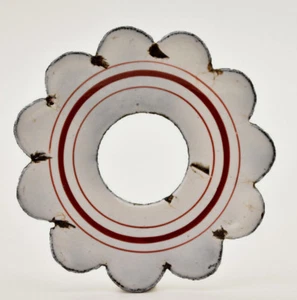 Bobèche émail blanc fleur decoration chandelier lustre enamelled bobeche (4) - Imagen 1 de 2