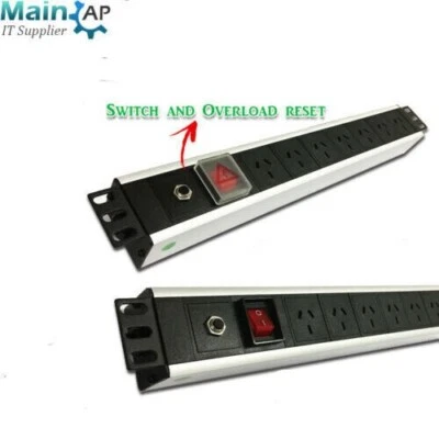 7 WAYS OUTLETS POWER RAIL PDU HIGH QUALITY 19" SERVER CABINET RACK MOUNT - image 1 of 4