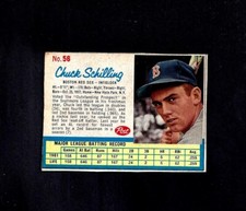 1962 POST #56 CHUCK SCHILLING-6--RED SOX--NO CREASES--EX/EX/MT