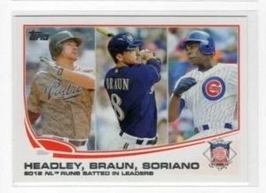 Chase Headley Ryan Braun Alfonso Soriano 2013 Topps Baseball League Leaders #272 - Picture 1 of 1