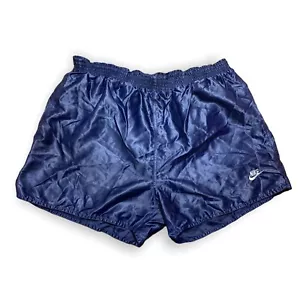 Pantaloncini vintage Nike anni '80 nylon taglia XL pantaloni corti sport blu shiny MK1 - Foto 1 di 4