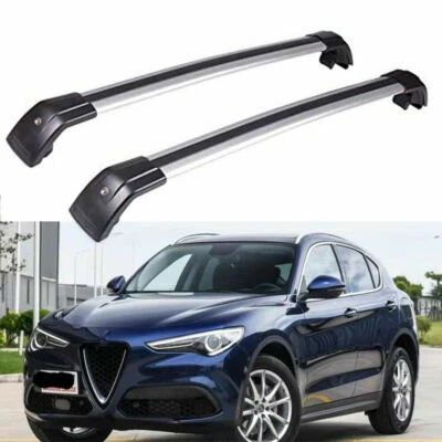 Barra transversal de techo bloqueable 2 piezas apta para Alfa-Romeo Stelvio 2017-2025  Foto 1 de 4