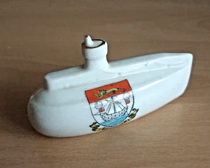 WW1 British Crested China Royal Navy Submarine with the Shanklin (IoW) Crest - Picture 1 of 11
