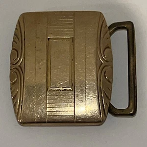Vintage Simmons Gold Tone Belt Buckle Copper Alloy Toggle - Picture 1 of 6