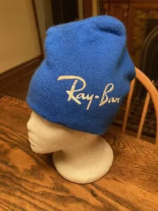 Vtg RAY-BAN Winter Ski Hat Beanie Marceau Sports Embroidered Acrylic USA XRARE - Picture 1 of 7