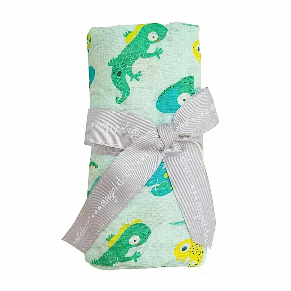 !WOW! Juego de 2 mantas de bebé NUEVAS CON ETIQUETAS ANGEL DEAR LIZARD bambú muselina Foto 1 de 2