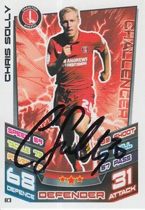 TARJETA ATTAX CHARLTON ATLÉTICA FIRMADA A MANO CHRIS SOLLY MATCH 12/13. - Imagen 1 de 1