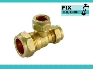 FtD BRASS Compression Reducing Tee 22mm x 15mm x 15mm Sizing Description Below - Picture 1 of 1