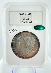 1888 O Toner Morgan Silver Dollar NGC MS63 Old "Fattie" Holder Cert# 199018-008 - Picture 1 of 16