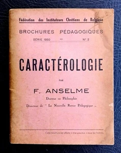 PSYCHOLOGIE:  Caractérologie (analyse par Dr Anselme - 1950) - Imagen 1 de 1