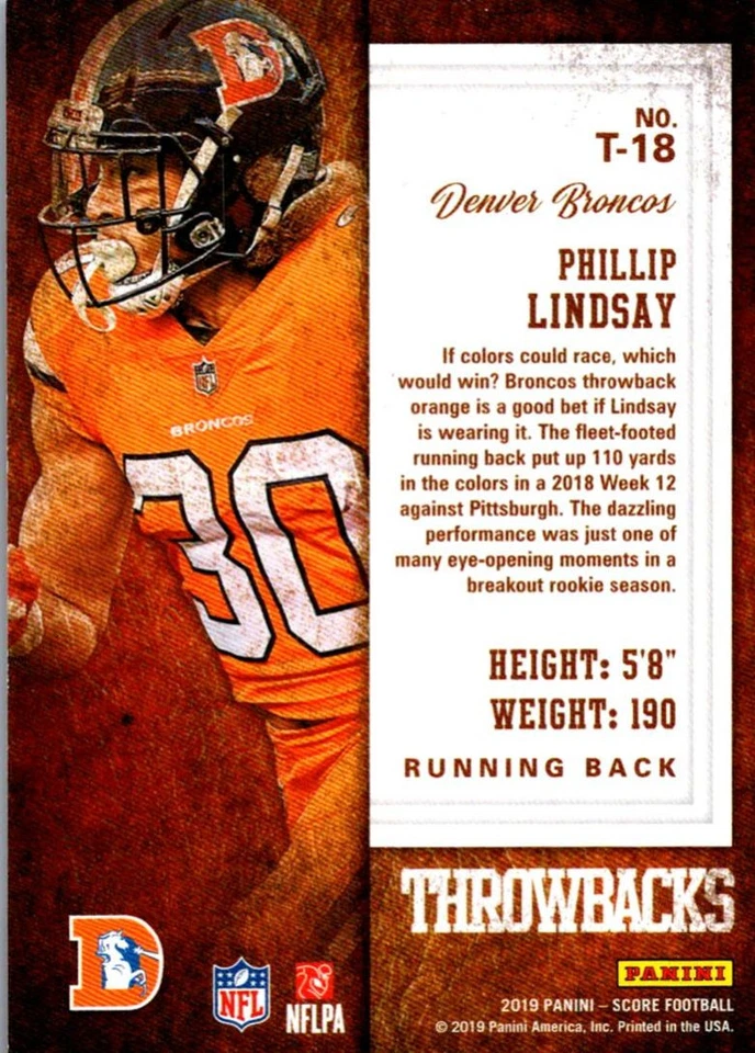 2019 Panini Immaculate Collection Collegiate Phillip Lindsay Colorado Buffaloes - Image 1 of 2