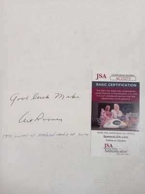 Art Rooney 1976 Owner Of Pittsburgh Steelers Signed Index Card JSA -# - Image 1 of 4