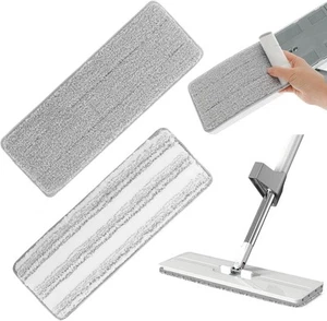 Microfiber Mop Pads, 2Pcs Reusable Flat Pads 13 x 4.7 in Washable Mop... - Picture 1 of 8