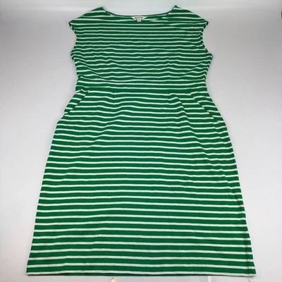 Boden Womens Size US 14 Florrie Jersey Dress Cotton Pockets Green Stripe - Image 1 of 4