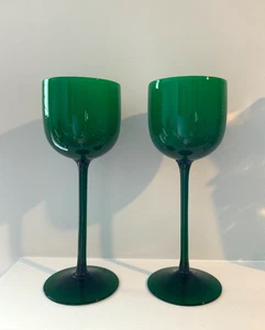 (2) Calici alti vintage CARLO MORETTI in vetro con cassa verde MURANO - Italia - Foto 1 di 9