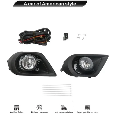 2Pcs Fog Lights w/Bezels+Wiring+Switch Kit Clear For 2014-2016 Subaru Forester Foto 1 de 4