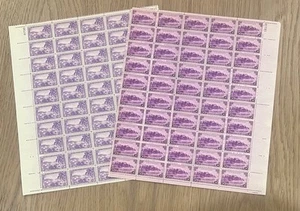 2 FULL SHEETS of Vintage 1940s 3c Puerto Rico US Virgin Islands Scott 801 802 - Picture 1 of 6
