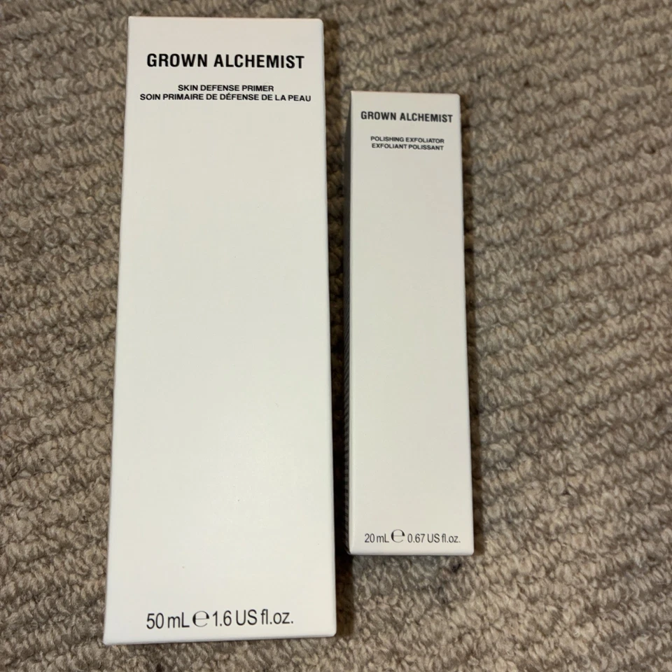 Grown Alchemist skin defence Primer 50ml & exfoliator 20ml new & boxed  - Image 1 of 1