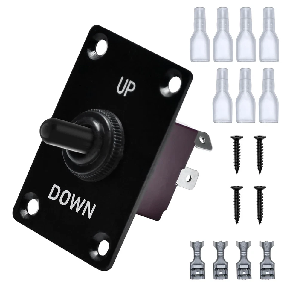 12V 30A DPDT Waterproof Latching Reverse Polarity Toggle Switch Up/Down - Image 1 of 4