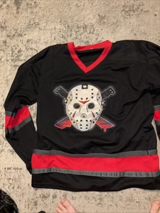 GRANDE Camiseta de Hockey Bukshot Voorhees Roja y Negra Bordada Insaneclownposse - Imagen 1 de 6